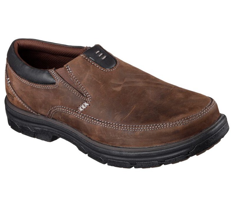 Skechers Relaxed Fit: Segment - The Search - Mens Slip On Shoes Dark Brown [AU-TJ1749]